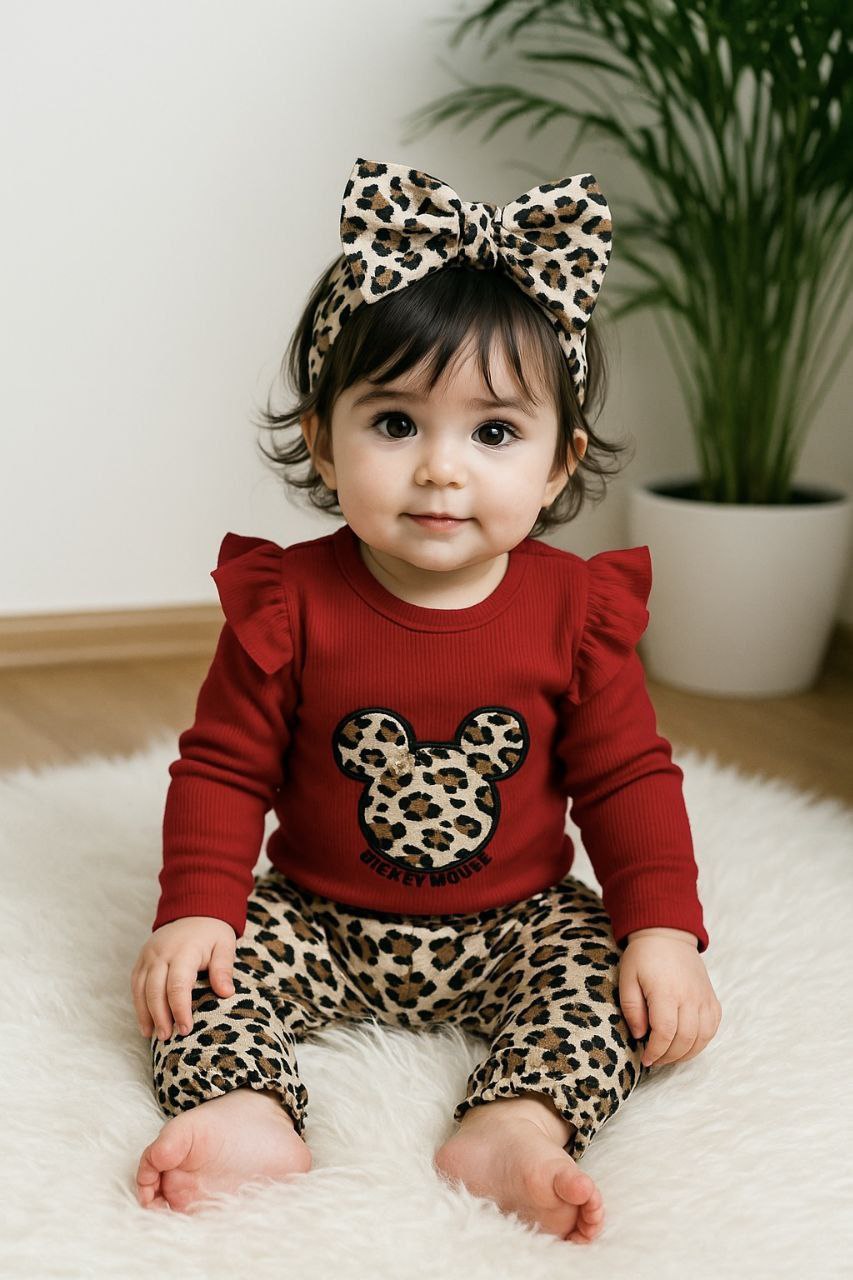 سه تیکه بادی شلوار پلنگی و هد