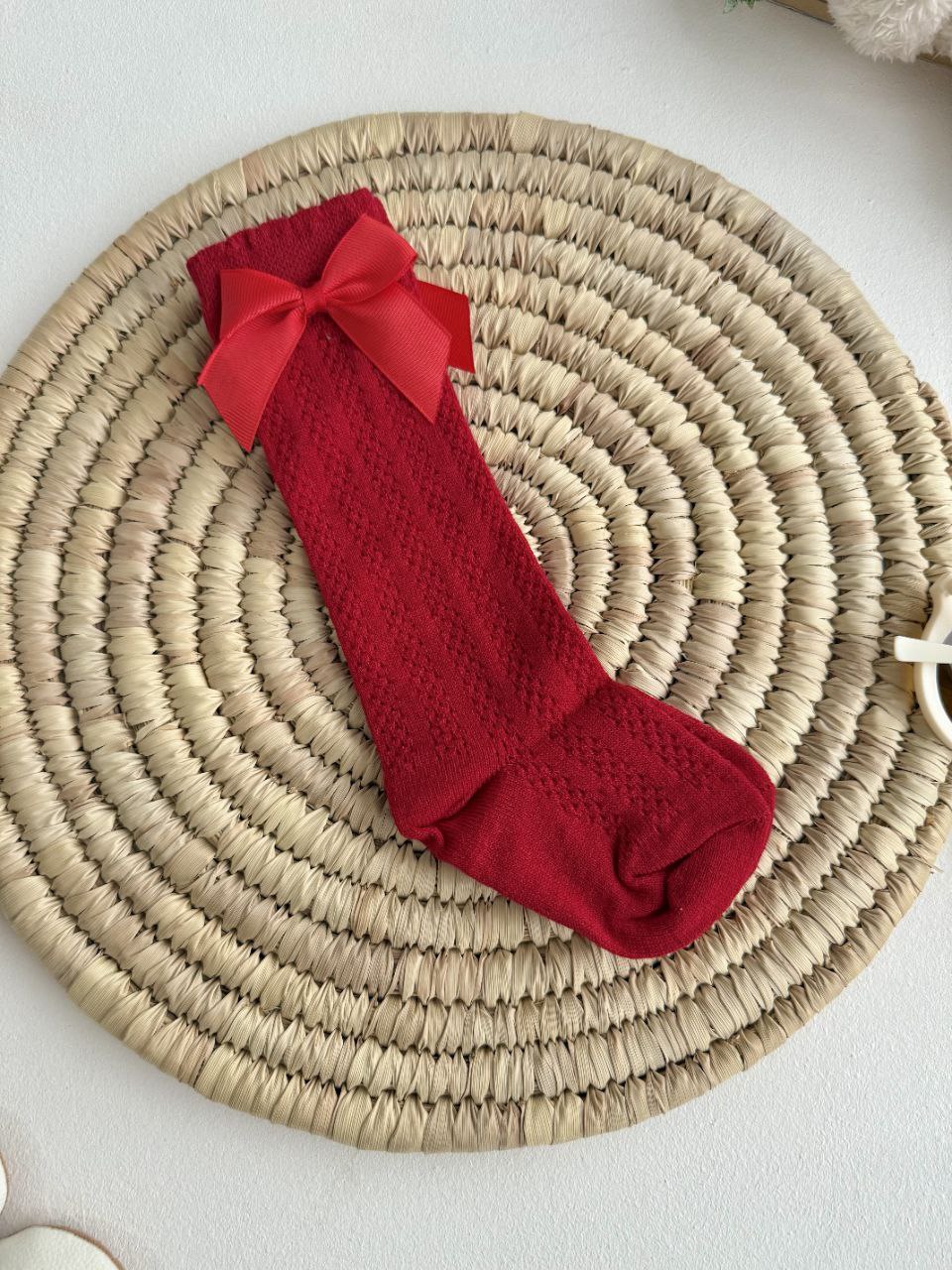 جوراب قرمز پاپیون دار